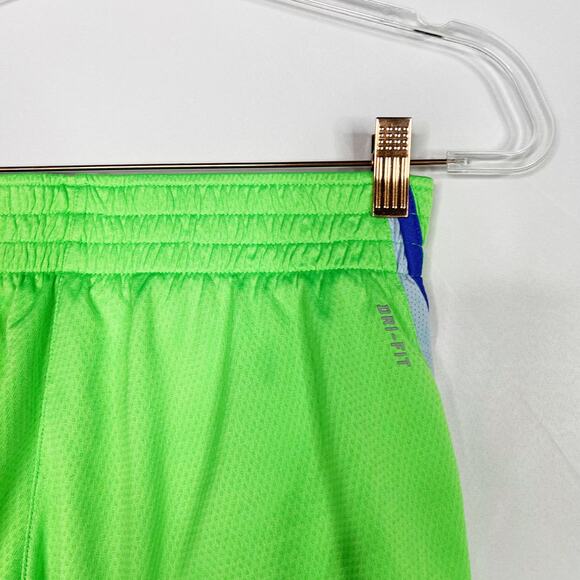 Nike Womens Small S Cool Mesh Training Shorts Electric Green Blue Workout Liner - Picture 6 of 10